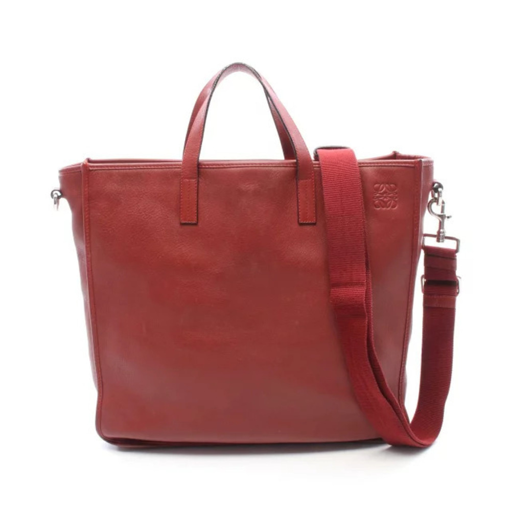 Loewe Anagram 2way Tote Bag Leather Red